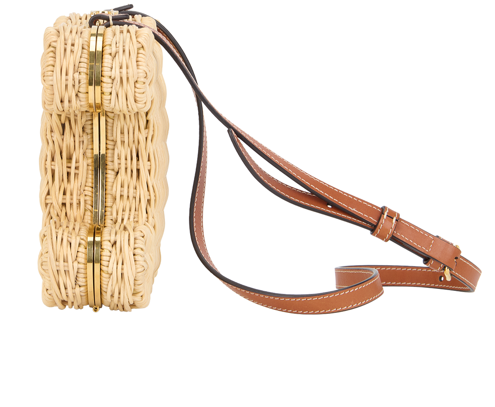 Minaudiere Triomphe, &pound;2,500, Handbags, Beige/Brown, Leather/Wicker, Bottom view